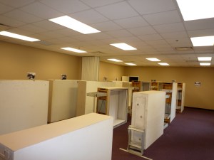 display cases ready to be refaced