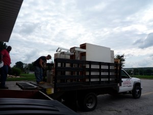 transfer of display cases to new building