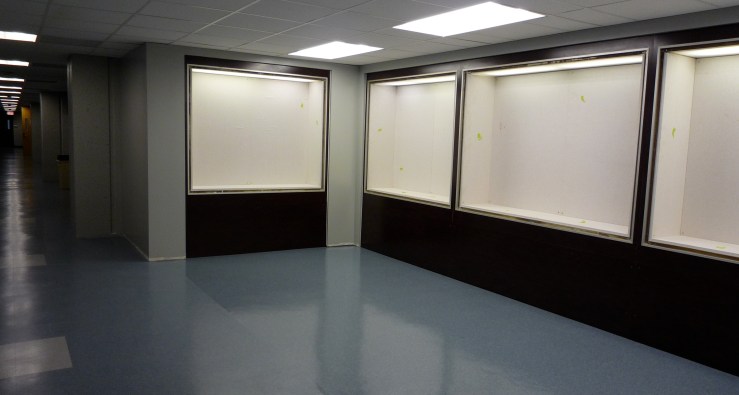 Another set of display cases are arranged on the 3rd floor.