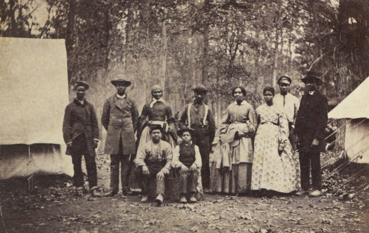 A group of escaped slaves working for the Union Army (courtesy of the US Military History Institute)