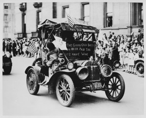 A parade in Cleveland escorts the first shipment of beer into the city in 1933. Because local beer brewers didn't have time to age their own beer when it became legal, beer was brought in from Renner Brewery in Akron. 